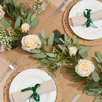 Scottish Everlastings Ltd 150cm Eucalyptus & Rose Garland in Green