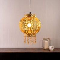 ValueLights Bazaar Moroccan Jewelled Silver Easy Fit Ceiling Pendant Lamp Shade in Metallic Gold