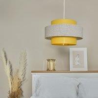 ValueLights Weaver 3 Tier Pair of Yellow Ceiling Pendant Shades
