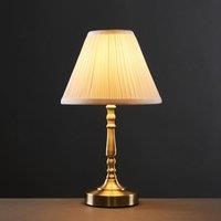 ValueLights Sienna Pair of Gold Table Lamps Touch On/Off Dimmable