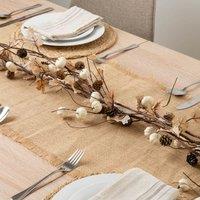 Scottish Everlastings Ltd 150cm Brown/Cream Autumn Garland Pack 3 in Brown