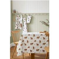 Catherine Lansfield 'Angus Highland Cow' Cotton 137x229cm Table Cloth in Natural | Size: 137x229 cm