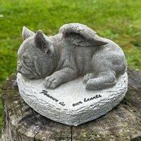 Animal Crackers French Bulldog Memorial 'Forever In Our Hearts' Stone Effect Dog Pet Loss Gift in Grey