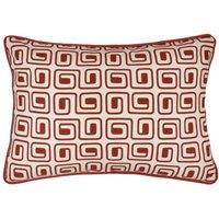 HOEM Safara Printed 100% Cotton Cushion in Orange | Size: 50 cm x 35 cm