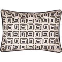 HOEM Safara Printed 100% Cotton Cushion in Black | Size: 50 cm x 35 cm