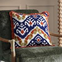 Paoletti Henderson Embroidered 100% Cotton Cushion in Orange | Size: 45 cm x 45 cm