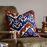 Paoletti Henderson Embroidered 100% Cotton Cushion in Red | Size: 45 cm x 45 cm