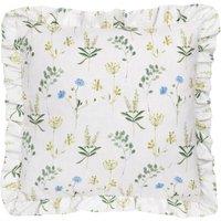Wylder Meadow Ruffle Floral Cushion in Blue | Size: 50 cm x 50 cm