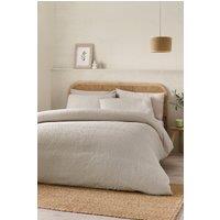 Catherine Lansfield 'Crinkle Seersucker' Duvet Cover Set in Natural | Size: King