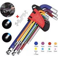 Hinsinc New Allen Key Set Metric Ball Star End Hex Long Folding Wrench