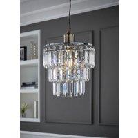 ValueLights Kelsks Chandelier Style Droplet Easy Fit Ceiling Lamp Shade & Bulb in Silver