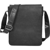 House of Leather Men's Mens Real Leather Cross Body Bag Messenger Flap Over Organiser Style Bratton Brown in Black | Size: Medium