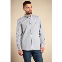 French Connection Men's Cotton Long Sleeve Oxford Shirt in Bright Blue | Size: Small