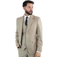 V2 Classic Men's Jude Three Piece Suit Coffee in Beige | Size: 38R
