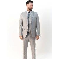 V2 Classic Men's Henry Light Grey Three Piece Suit | Size: 46R