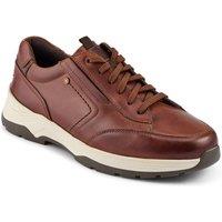 Easyfit Men's Leather Ultra-Wide Laced Trainers in Brown | Size: 8