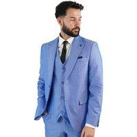 V2 Classic Men's Jude Three Piece Suit Royal Blue | Size: 44R
