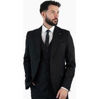 V2 Classic Men's Paul Three Piece Suit Black | Size: 42R