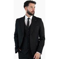 V2 Classic Men's Paul Three Piece Suit Black | Size: 50R
