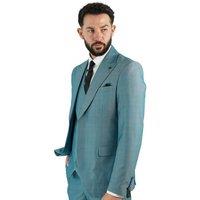 V2 Classic Men's Jude Three Piece Suit Aqua | Size: 46R