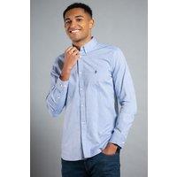 French Connection Men's Cotton Long Sleeve Oxford Shirt in Blue | Size: Large