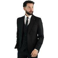 V2 Classic Men's Jude Three Piece Suit Black | Size: 50R