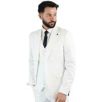 V2 Classic Men's Jude White Three Piece Suit | Size: 40R