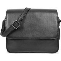 House of Leather Women's Womens Real Leather Cross Body Bag Flap over Organiser Style HOL324 Black | Size: Small