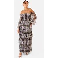 Anaya with Love Women's Long Sleeve Bardot Maxi Dress in Lilac | Size: 10