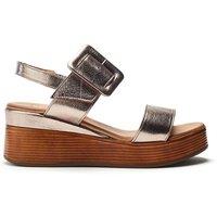 Moda In Pelle Women's 'Mazus' Leather Wedges in Metallic Silver | Size: 6