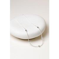 Simply Silver Women's Sterling Silver 925 Polished Station Allway Necklace