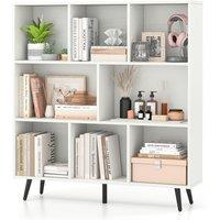 Gymax 8-Cube Bookcase Mid Century Modern Storage Organizer in White