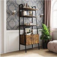 H&O Direct Industrial Style Wooden Bookshelf in Brown