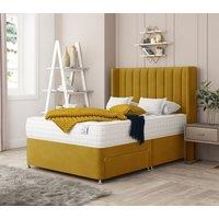 Bed Choices Regent Upholstered Divan Bed With 2 drawers, Mattress & Headboard in Mustard | Size: Single