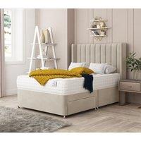 Bed Choices Regent Upholstered Divan Bed With 2 drawers, Mattress & Headboard in Cream | Size: Single