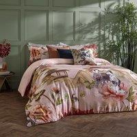 Paoletti Geisha 100% Cotton Duvet Cover Set in Pink | Size: Super King