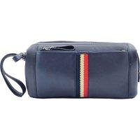 House of Leather Real Leather Toiletry Wash Bag Travel Wrist Pouch HOL951 Navy | Size: Small