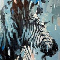 Frank Pretorius Striped Canvas Print in Jet Black