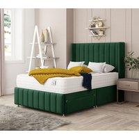 Bed Choices Brisbane Upholstered Divan Bed 2 drawers, Mattress & 54 Headboard in Emerald | Size: Single