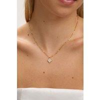 Jon Richard Women's Gold Plated Mirco Pave Clover Pendant