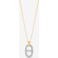 Jon Richard Women's 18K Gold Plated Two Tone Pave Link Necklace