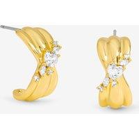 Jon Richard Women's Gold Plated & Crystal Half Hoop Earrings