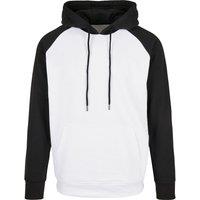 Build Your Brand Men's Basic Raglan Hoodie in White | Size: 2XL