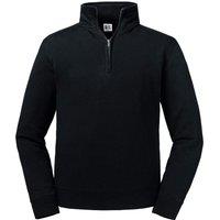 Russell Men's Authentic Zip Neck Sweatshirt in Black | Size: Medium