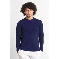 Enorsia Men's Mens Long Sleeve Indigo Washed T-Shirt in Blue | Size: XL
