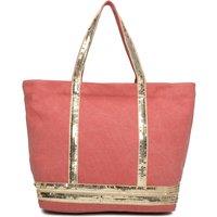 Fontanella Fashion Women's Sequin-Embellished Canvas Oversized Shoulder/Tote Bag in Red