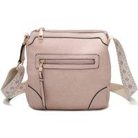 Fontanella Fashion Women's Benri Canvas Strap Crossbody Messenger Bag in Pale Pink