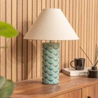 ValueLights Athena Blue Ceramic Shell Table Lamp
