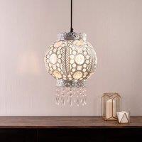 ValueLights Bazaar Moroccan Jewelled Silver Easy Fit Ceiling Pendant Lamp Shade in Metallic Silver