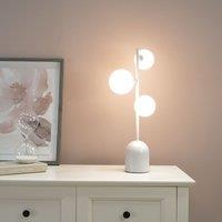 ValueLights Marlow Opaque Glass Globe 3 Way Table Lamp in Grey